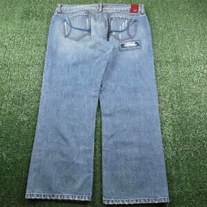 VTG 90s !iT Distressed Wide Leg Denim Jeans Made in Hong Kong Men's Size 31